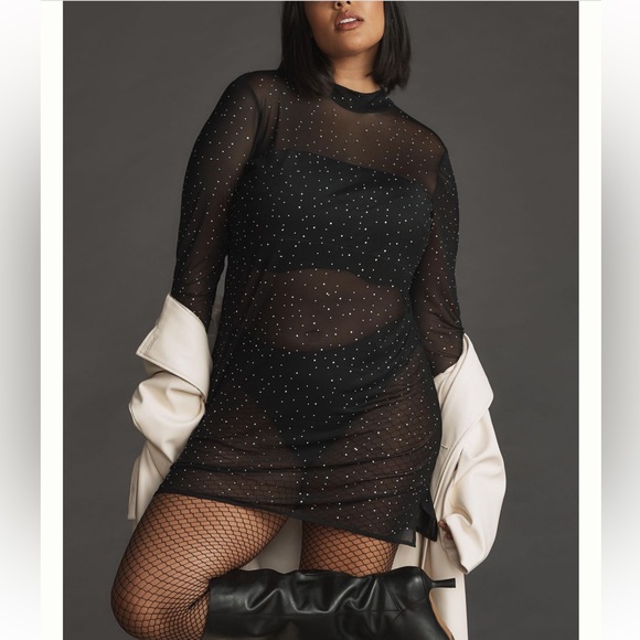 NWT Eva Franco Starlight Long-Sleeve Sheer‎ Tunic - Picture 5 of 10